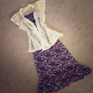 Light cream lace button up jacket/cover